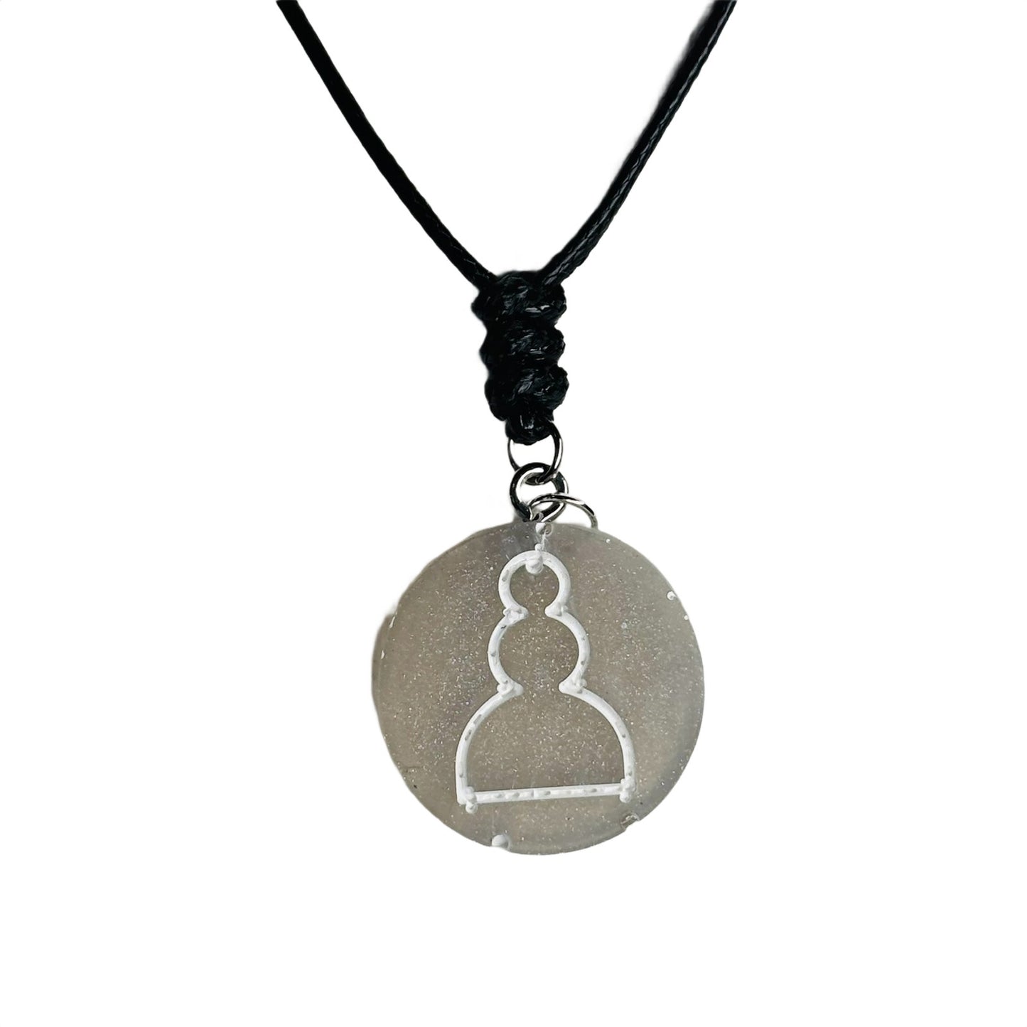 White Pawn - Handmade Resin Chess Necklace