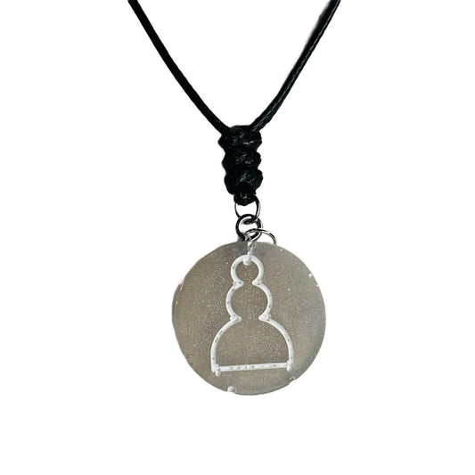 White Pawn - Handmade Resin Chess Necklace