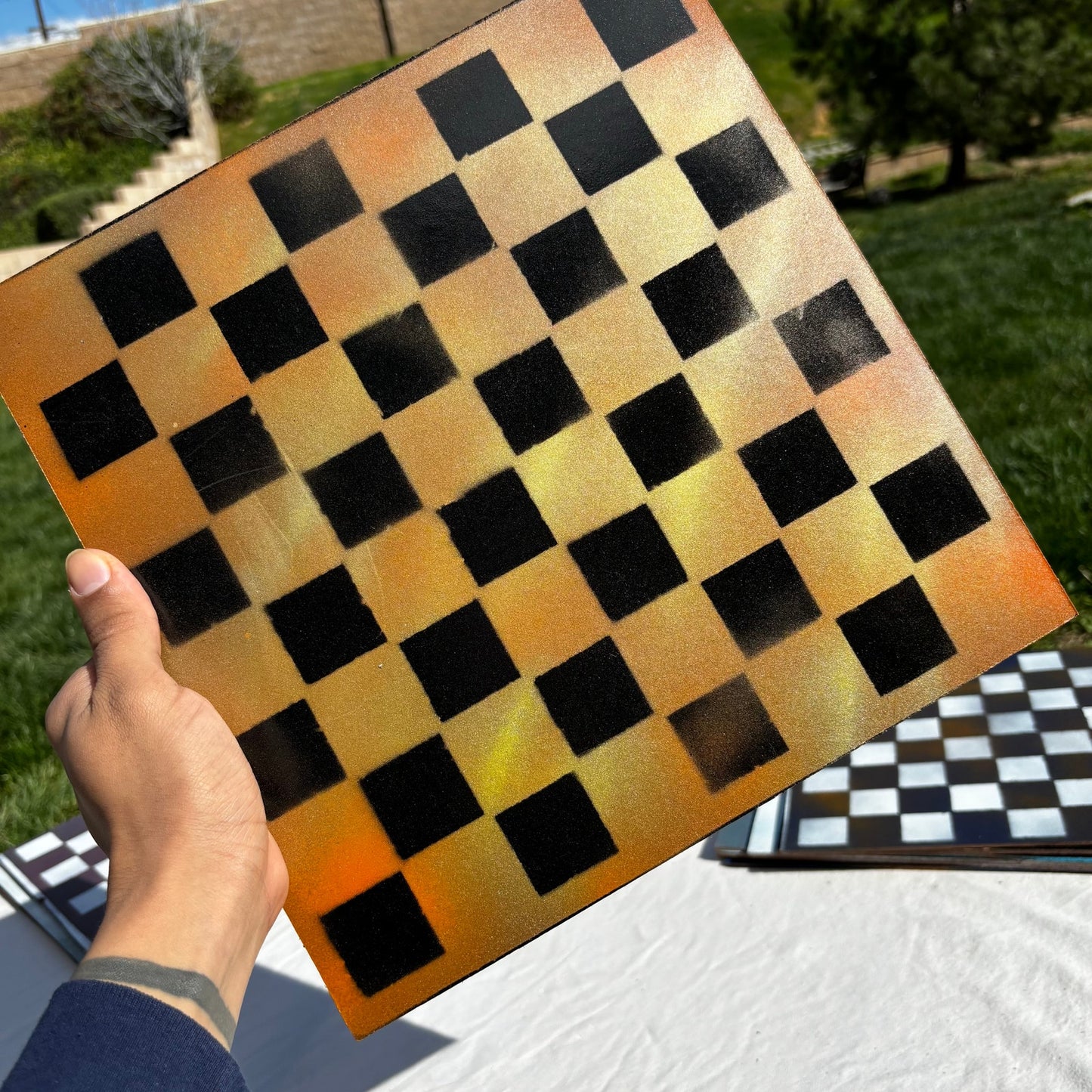 Vibrant Orange - Painted Chess Set
