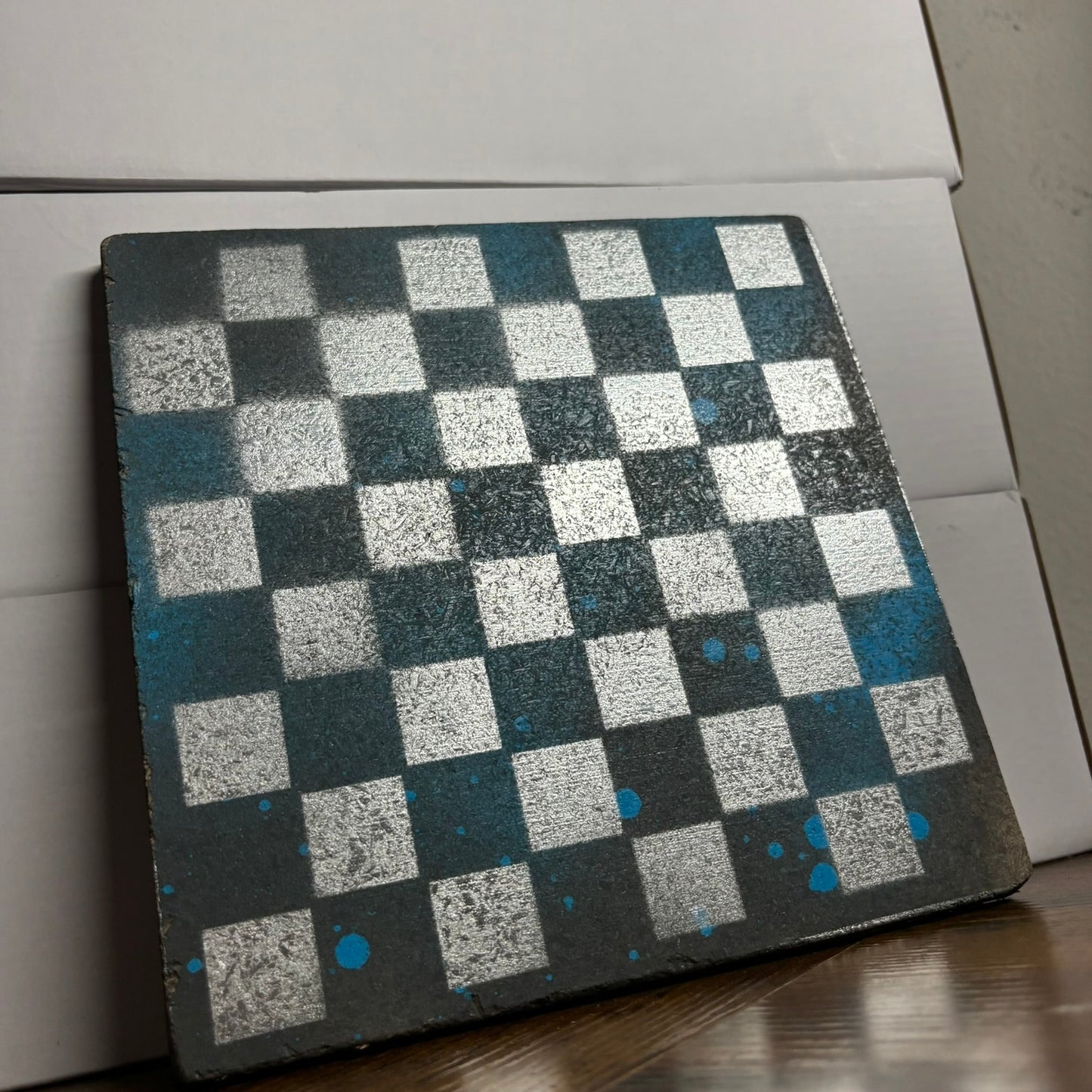 Blue Chrome - Painted Double Sided Chess Board