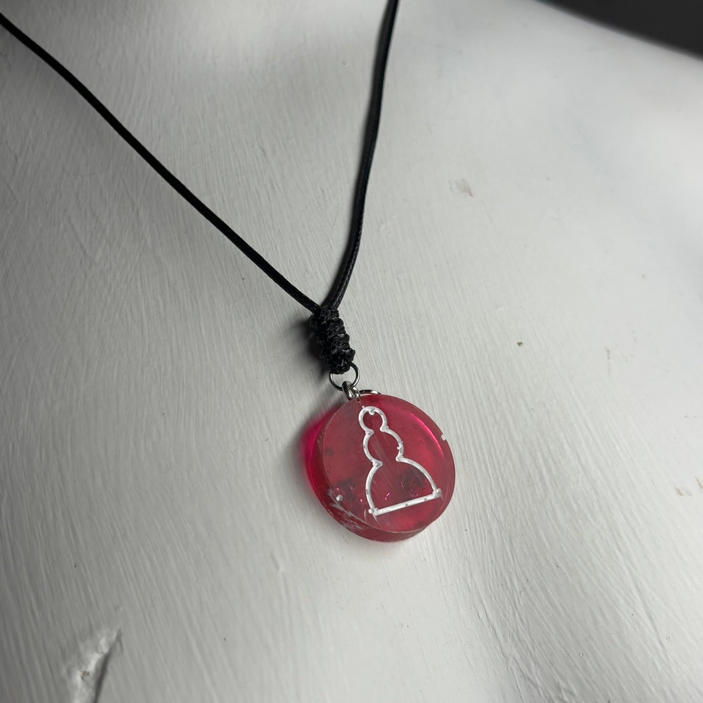 Red Pawn - Handmade Resin Chess Necklace