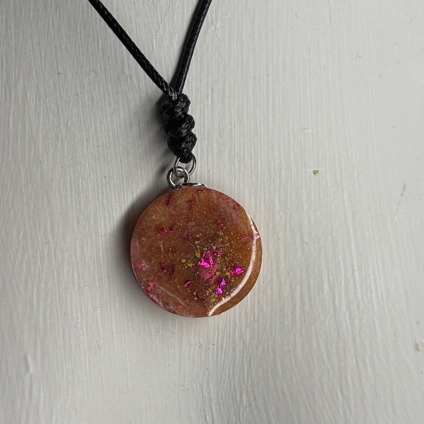 Crystal Pink Rook - Handmade Resin Chess Necklace