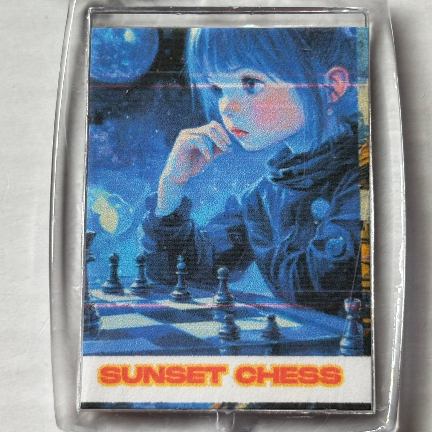 Anime Girl - Chess  Photo Keychain