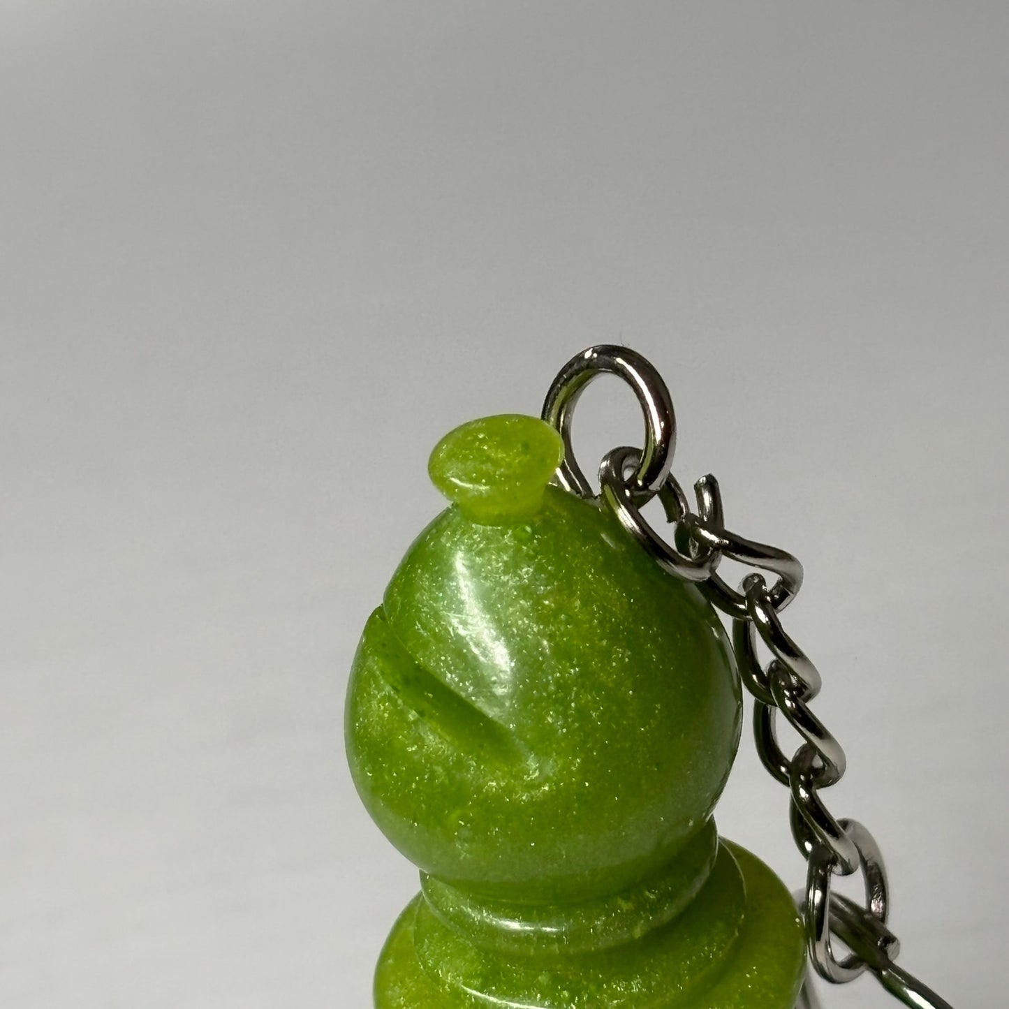 Lemon green Bishop - Handmade Resin Keychain - Large Edition