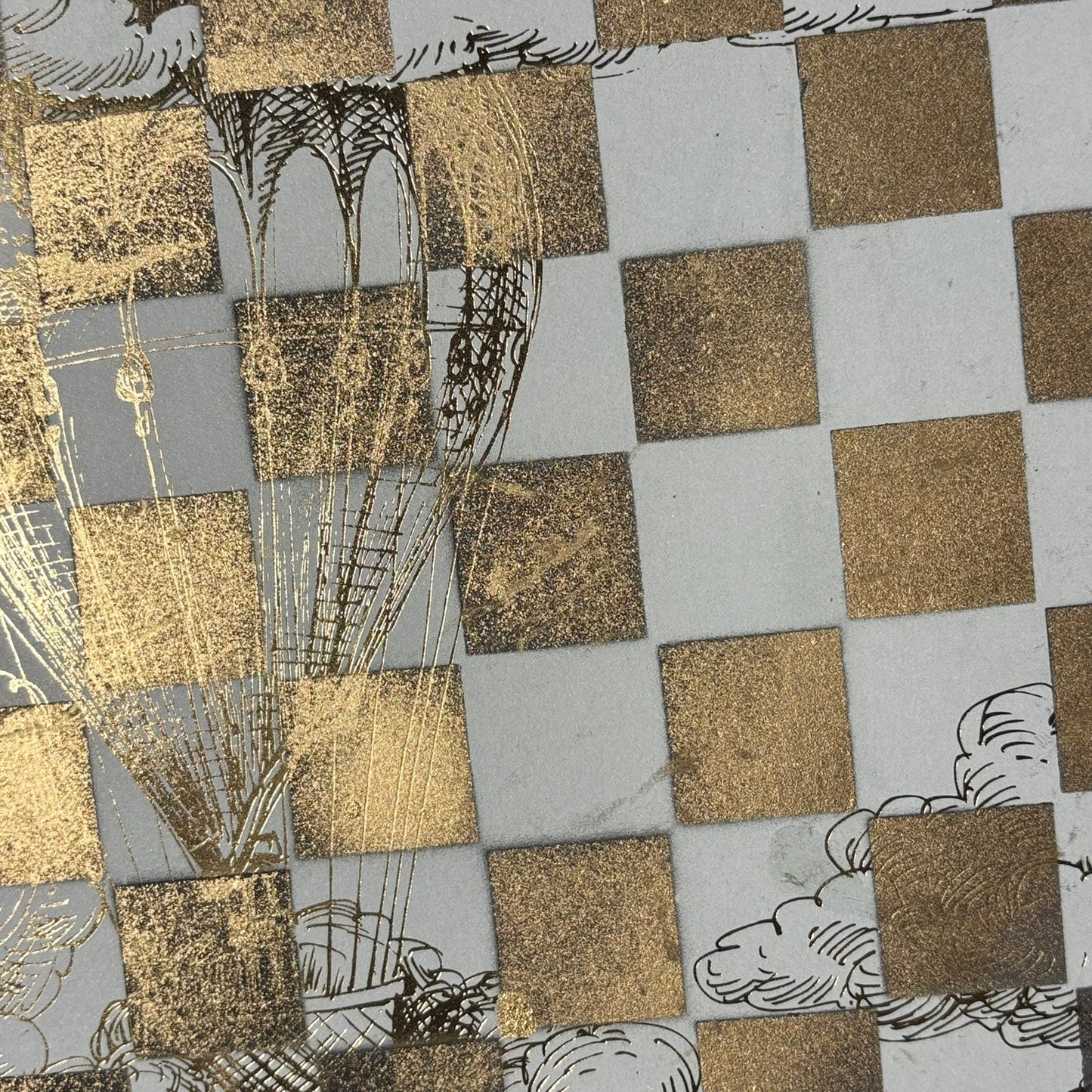 Golden Air Balloon - Scrapbook Chess Board