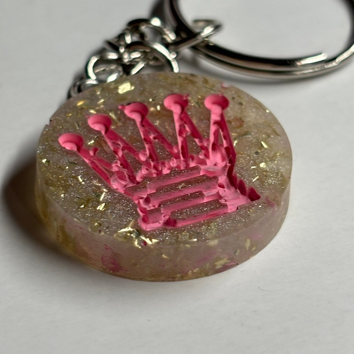 Crystal Pink Queen - Handmade Resin Keychain