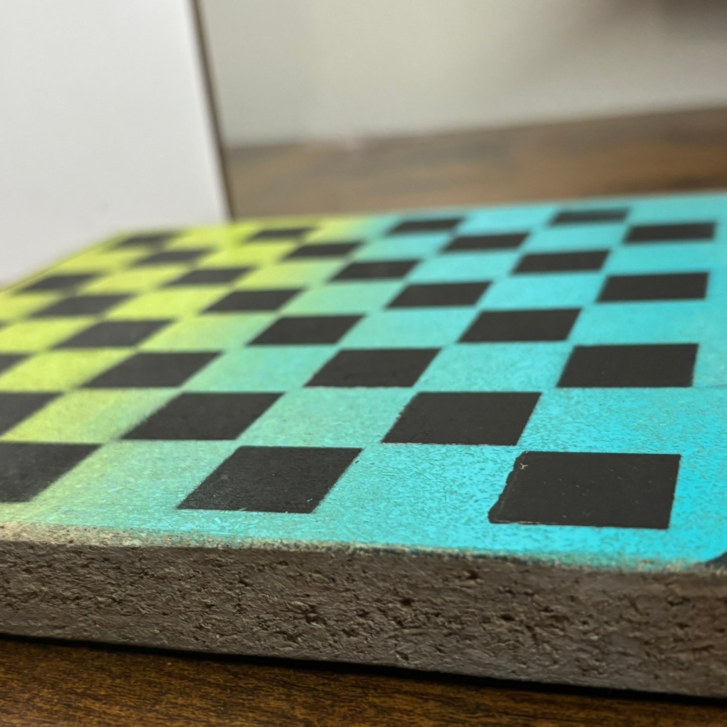 Yellow & Blue - Painted Double Sided Chess Board