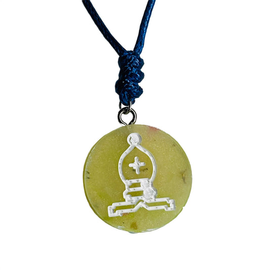 Yellow Bishop - Handmade Resin Chess Necklace