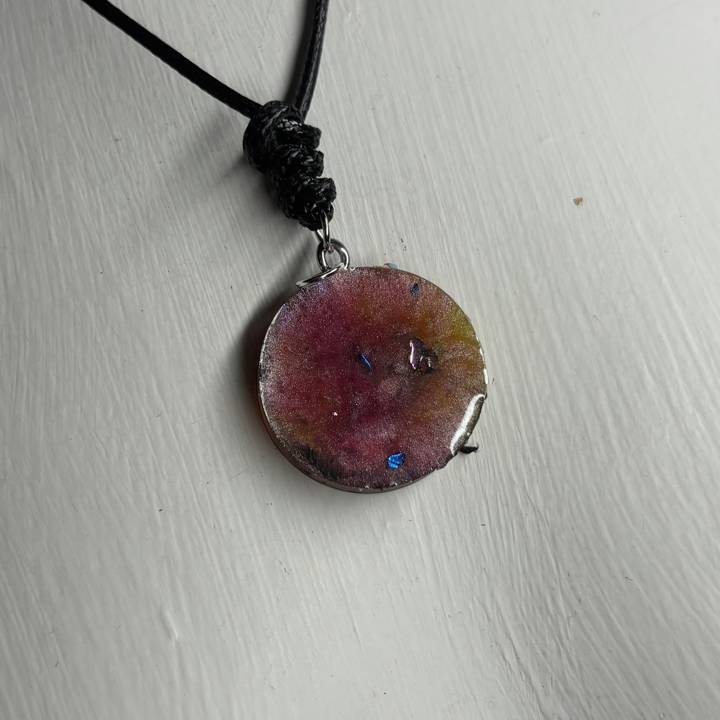 Crystal Yellow/Pink Queen - Handmade Resin Chess Necklace