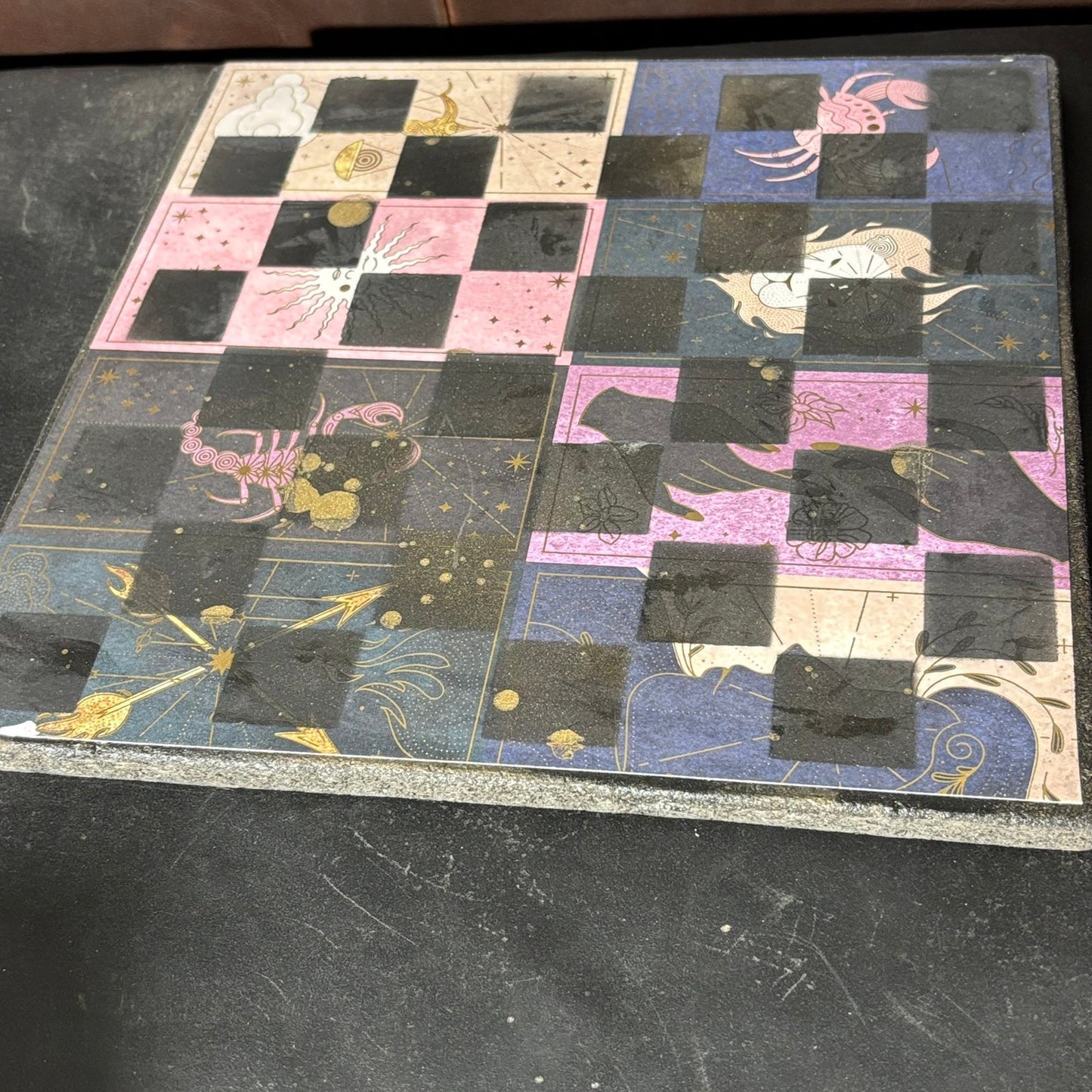 Space Collage - Scrapbook Chess Board