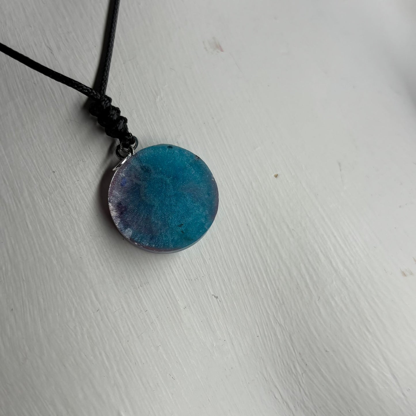 Blue Ice Pawn - Handmade Resin Chess Necklace