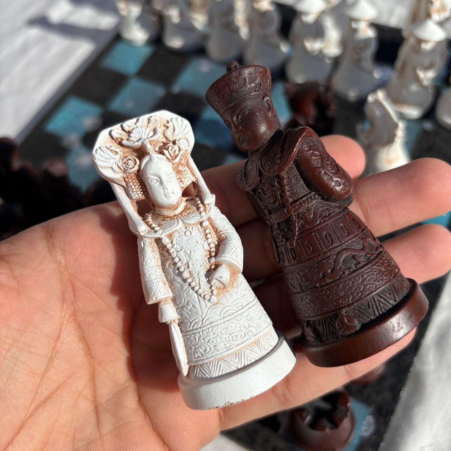 Black & Blue Chrome Drip - Chinese Edition Chess Set