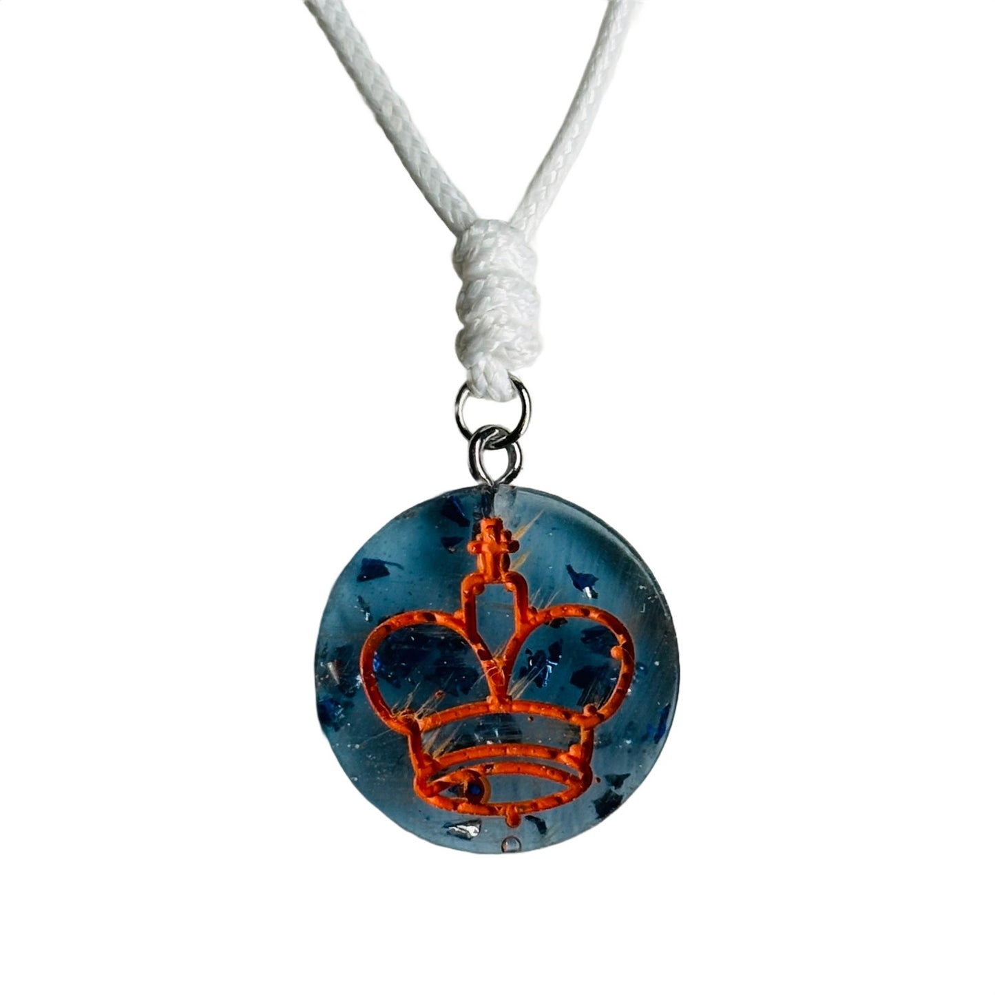 Royal Blue King - Handmade Resin Chess Necklace