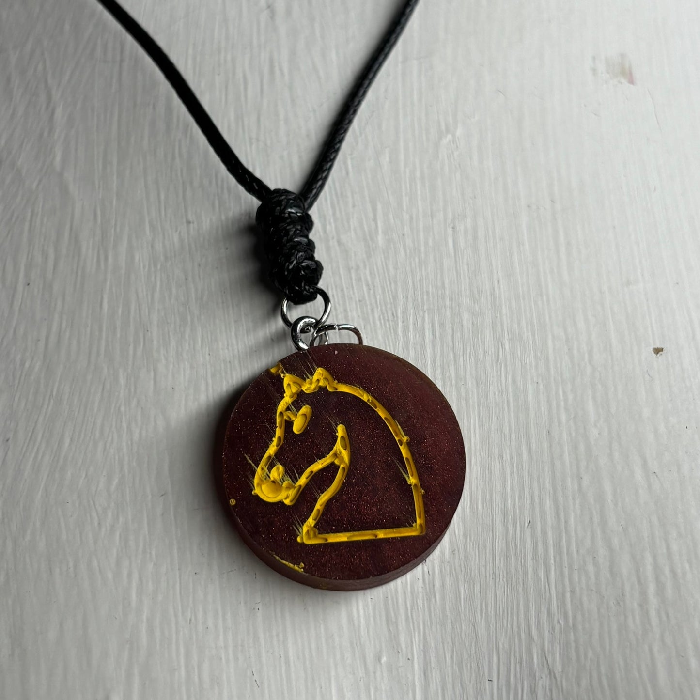 Dark Knight - Handmade Resin Chess Necklace