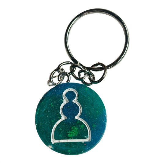 Cool Green Pawn - Handmade Resin Keychain
