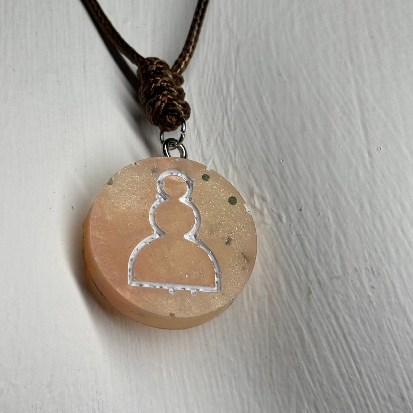 Sunset Yellow Pawn - Handmade Resin Chess Necklace