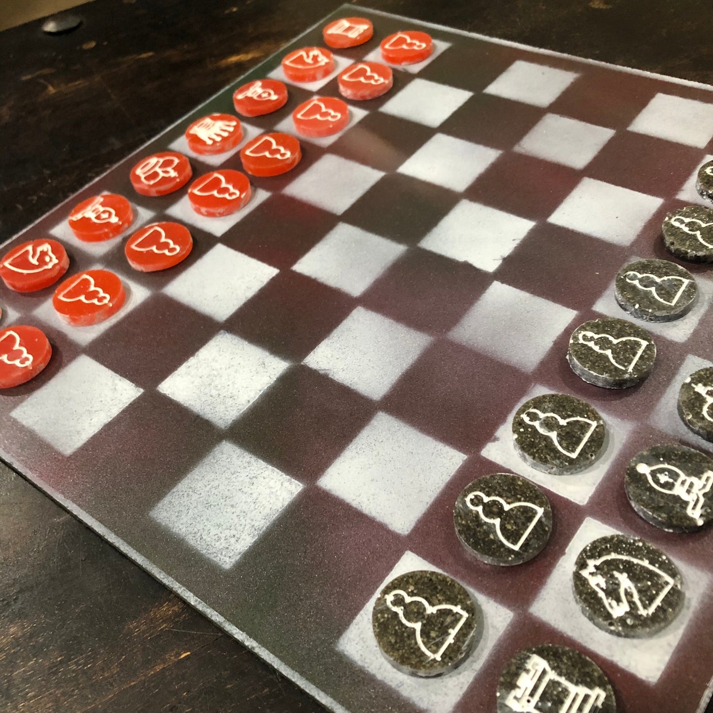 Fading Violet - Painted Chess Set