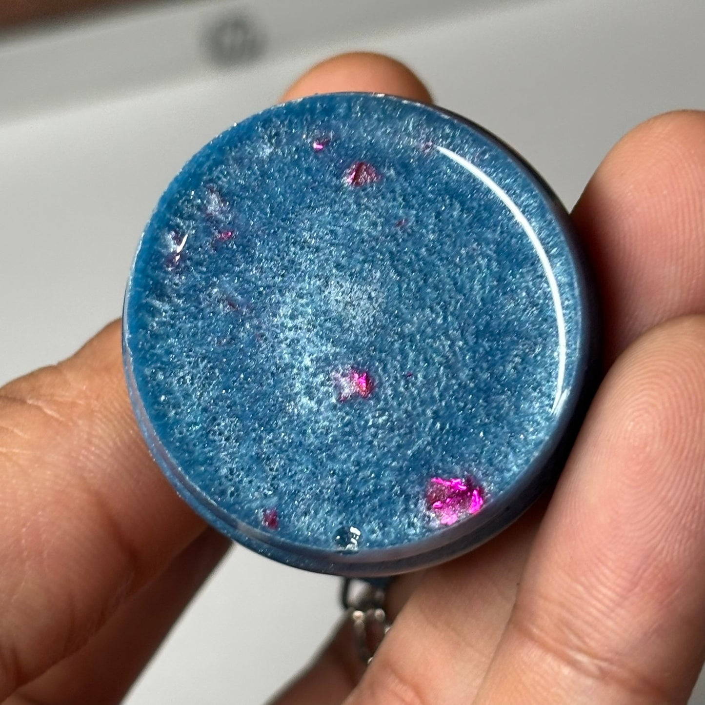 Smooth Blue Knight - Handmade Resin Keychain - Large Edition