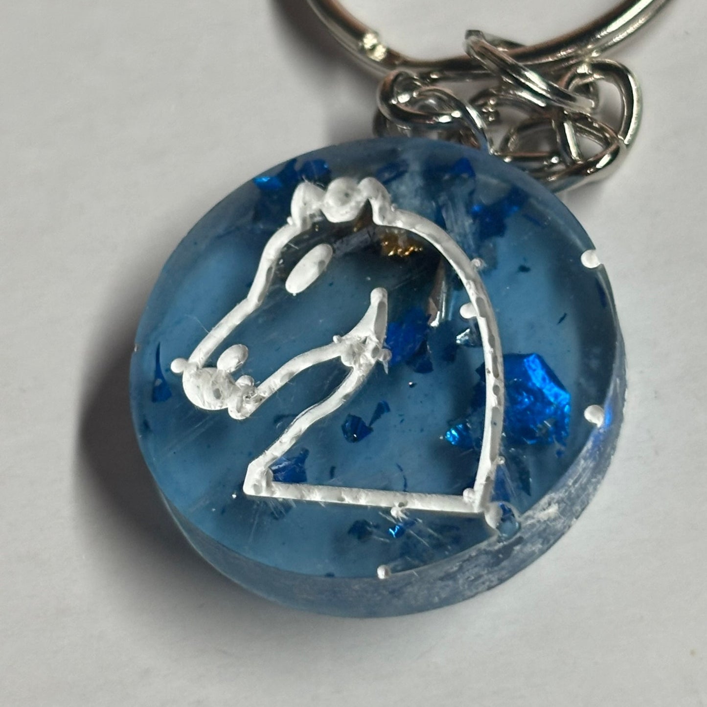 Translucent Blue Knight - Handmade Resin Keychain