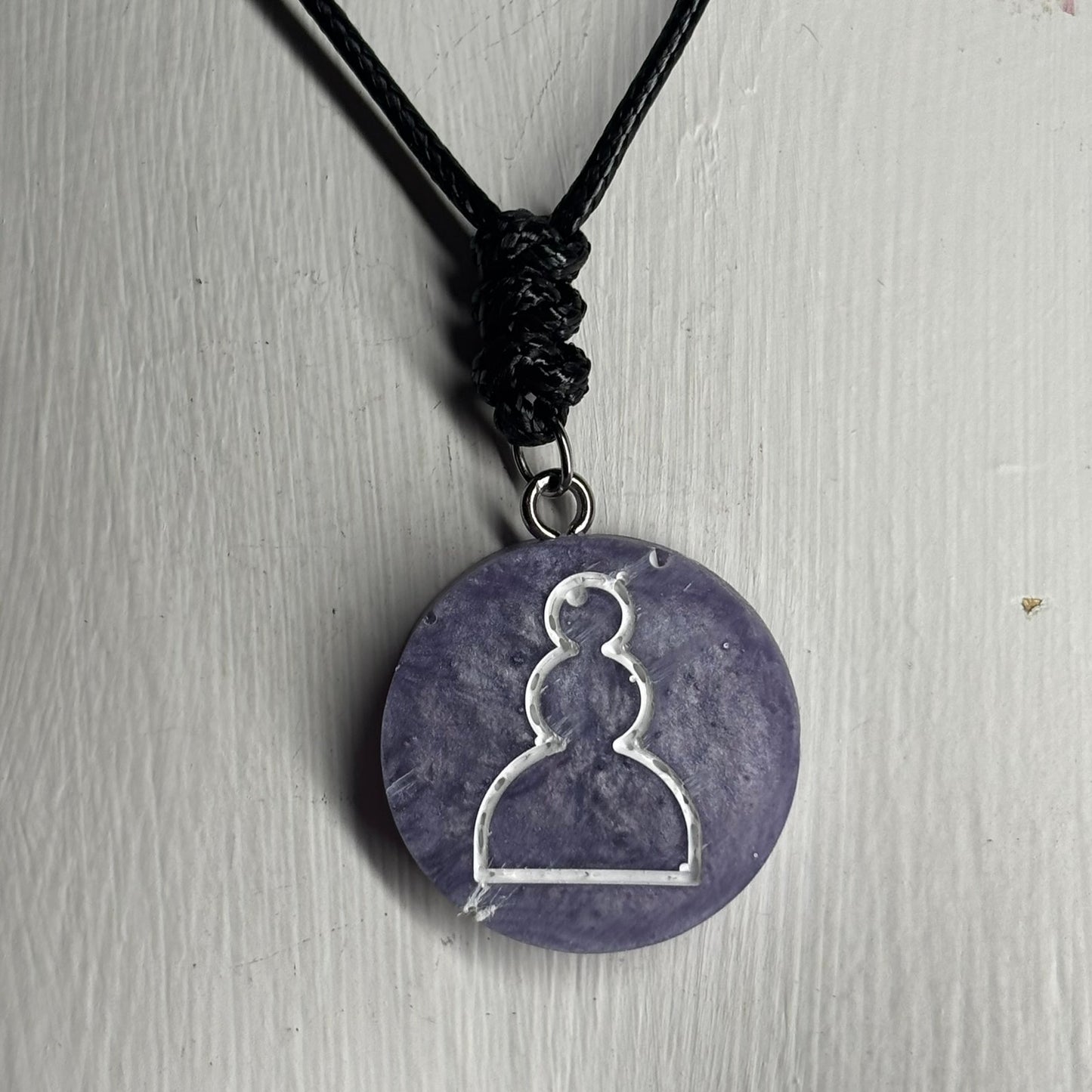 Purple Pawn - Handmade Resin Chess Necklace