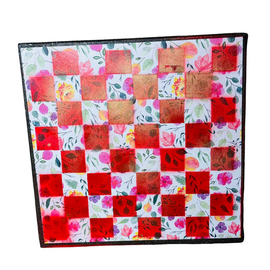 The Red Flower - Scrapbook Chess Board