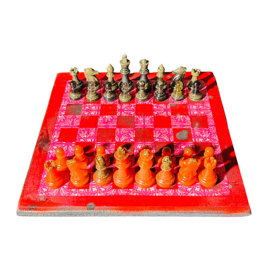 Utopia Vintage Red- Scrapbook Chess Set