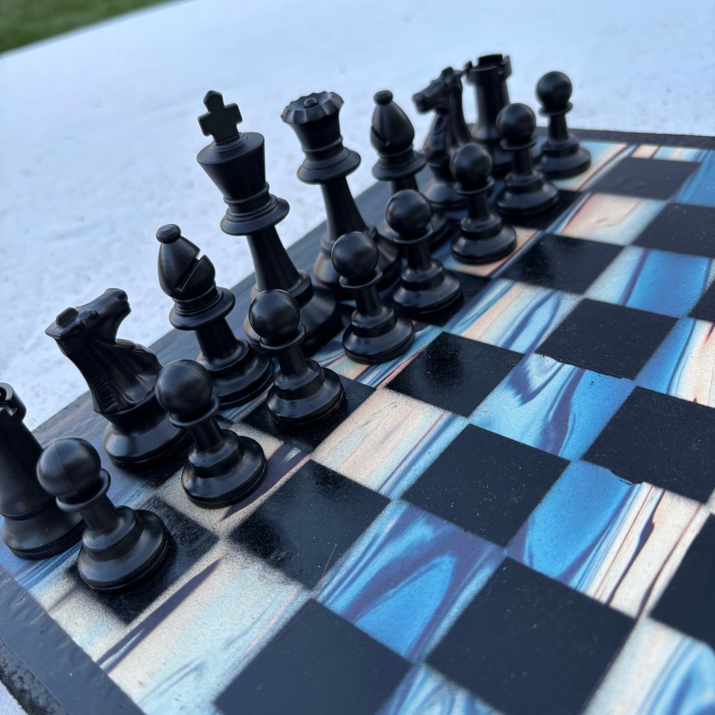 Marble Swirl - Scrapbook Chess Set