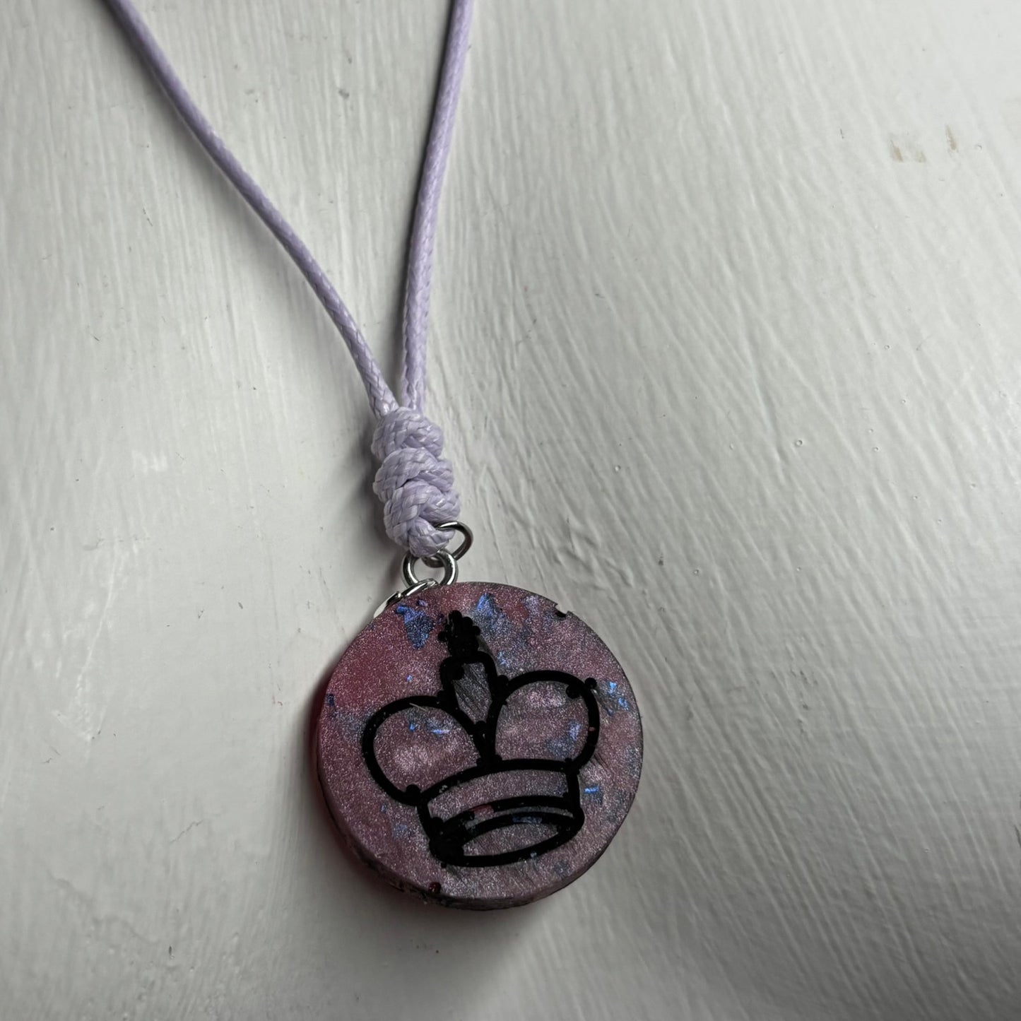 Purple King - Handmade Resin Chess Necklace