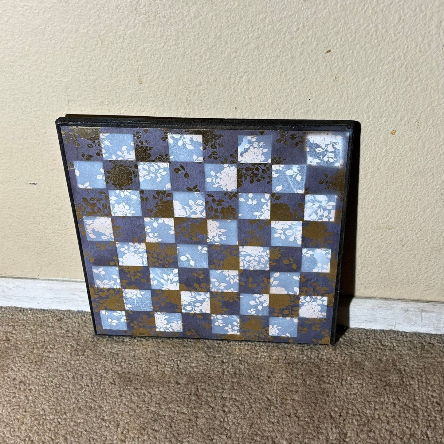 Vintage Golden Blue - Scrapbook Chess Board