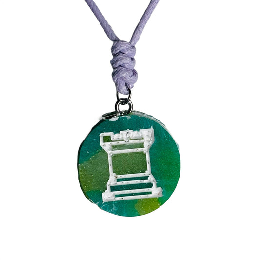 Green Rook - Handmade Resin Chess Necklace