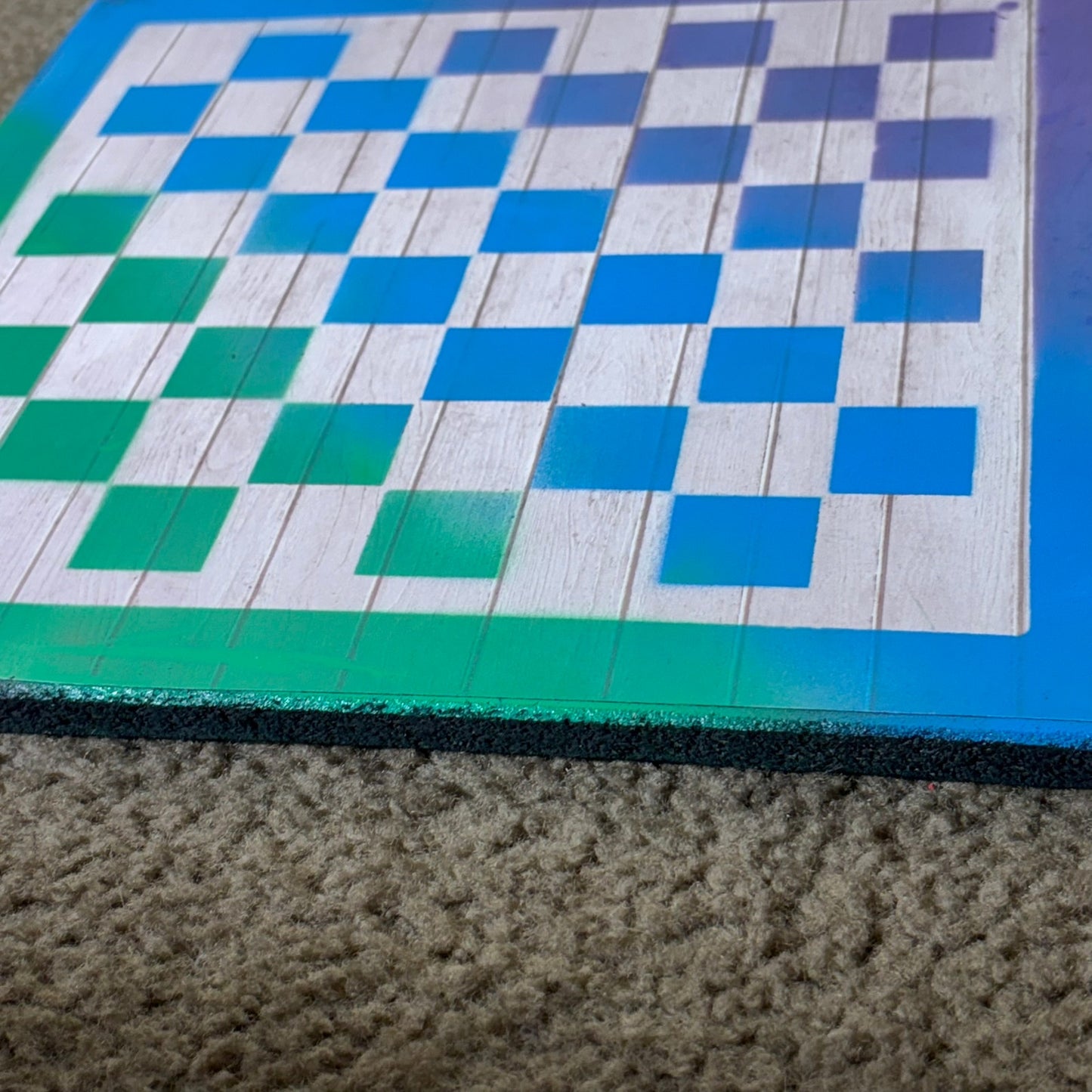 Green Blue Hue - Scrapbook Chess Board