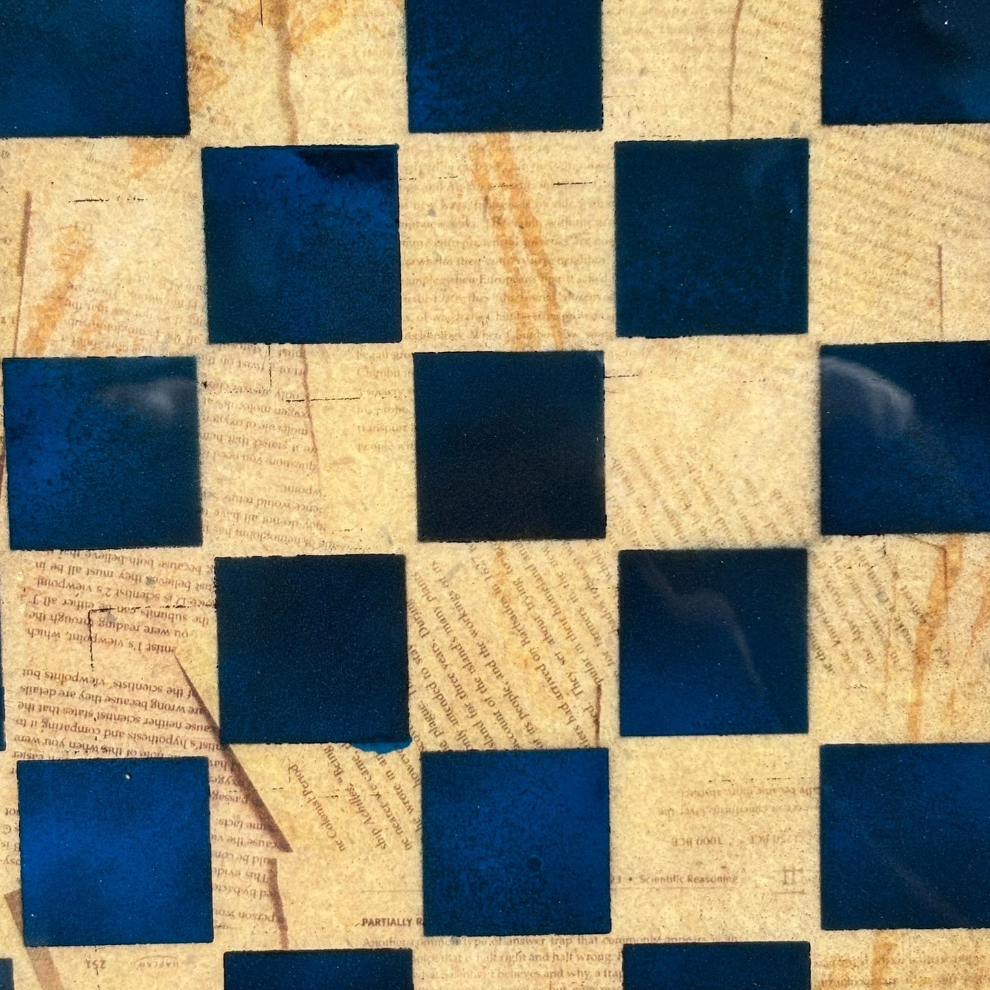 Blue Scrolls - Resin Coated Chess Board