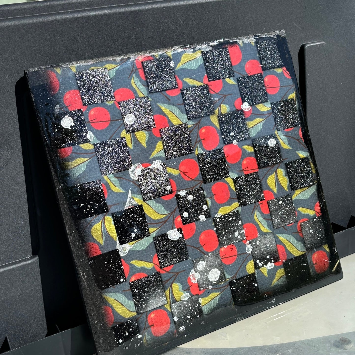 Cherry Red - Resin Coated Chess Board