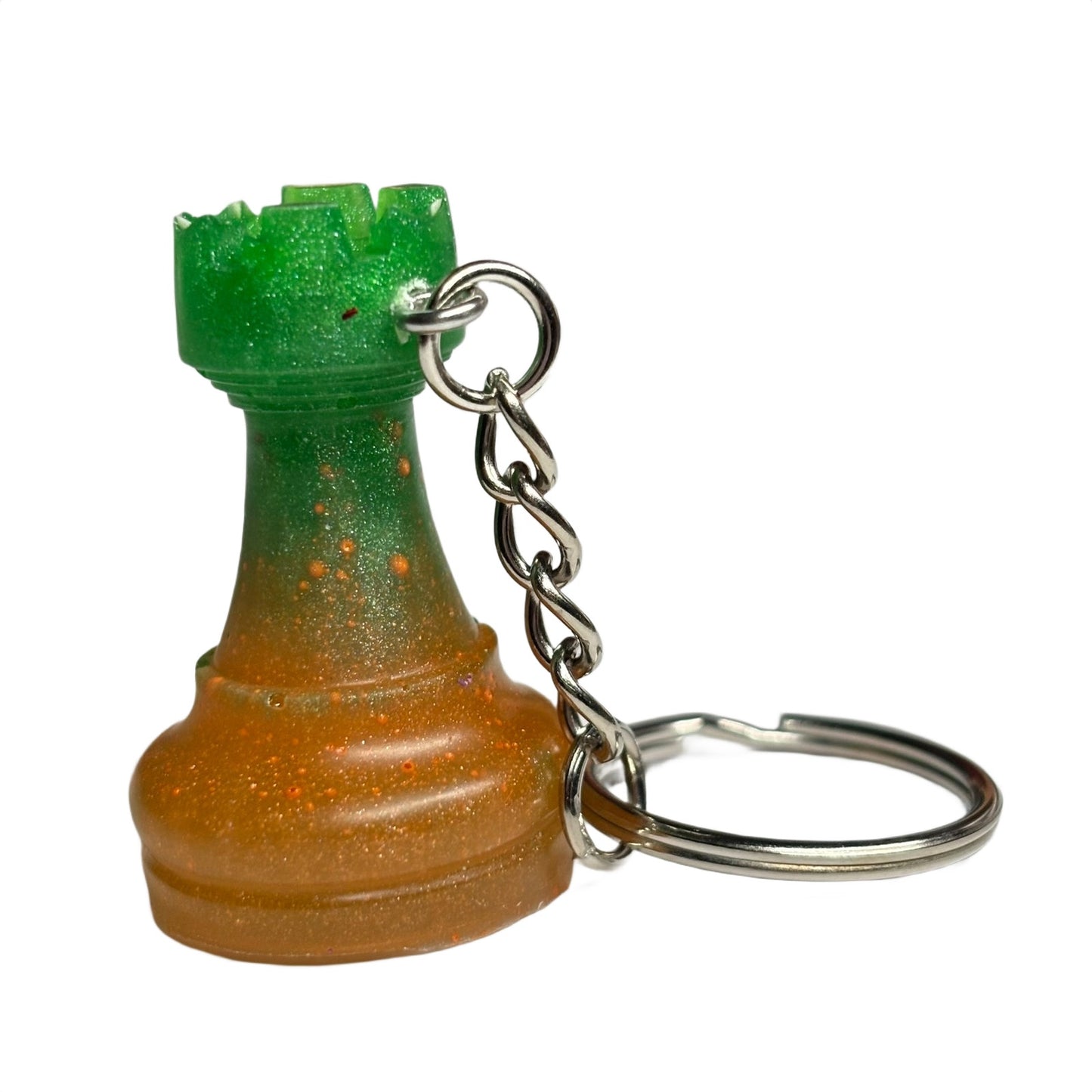 Green Orange Rook - Handmade Resin Keychain
