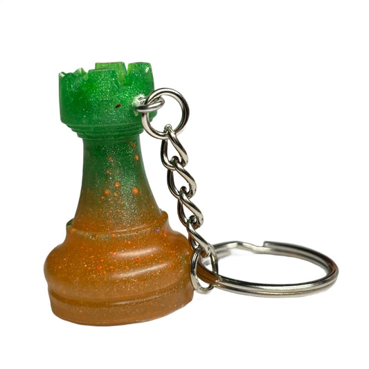 Green Orange Rook - Handmade Resin Keychain