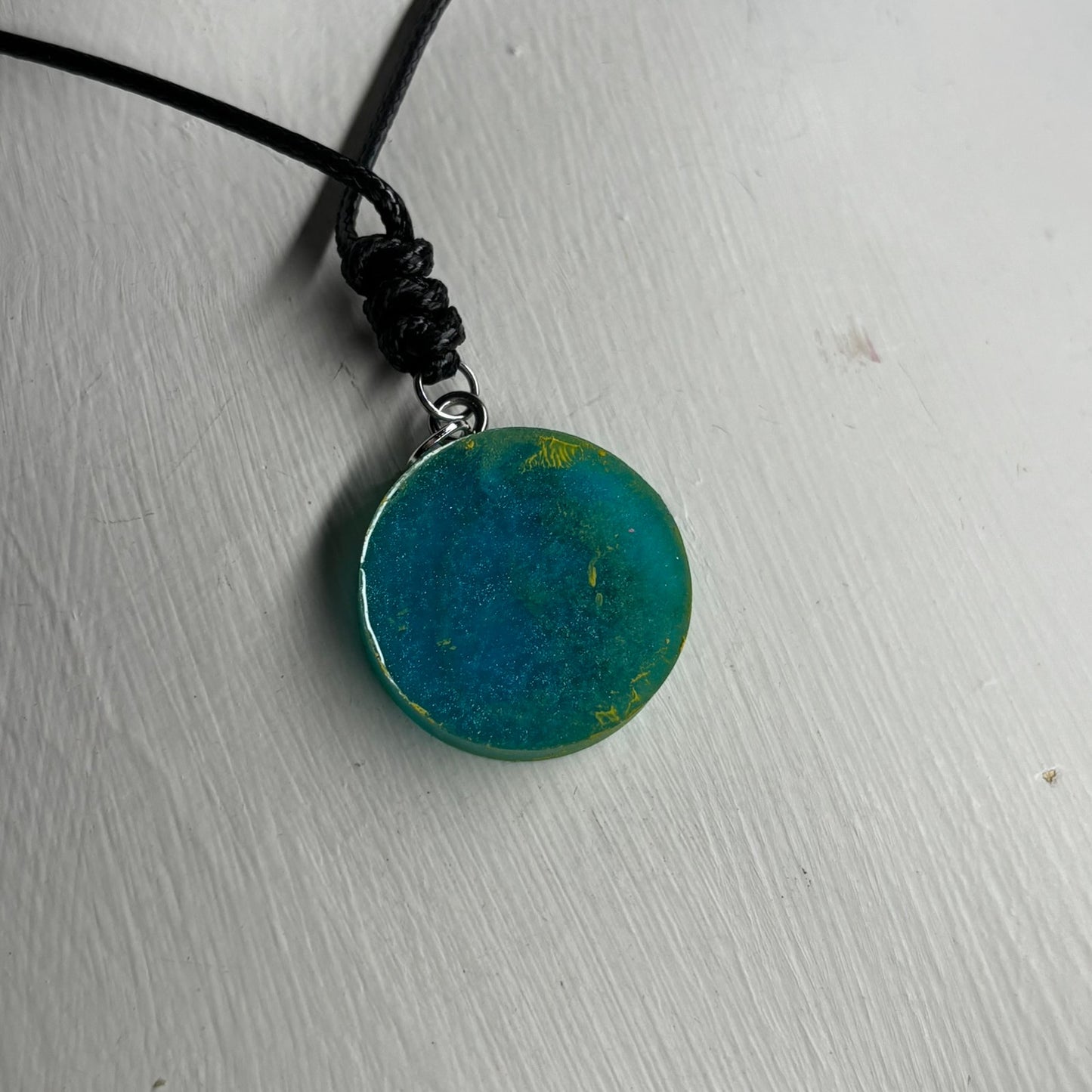 Aqua Green Knight - Handmade Resin Chess Necklace