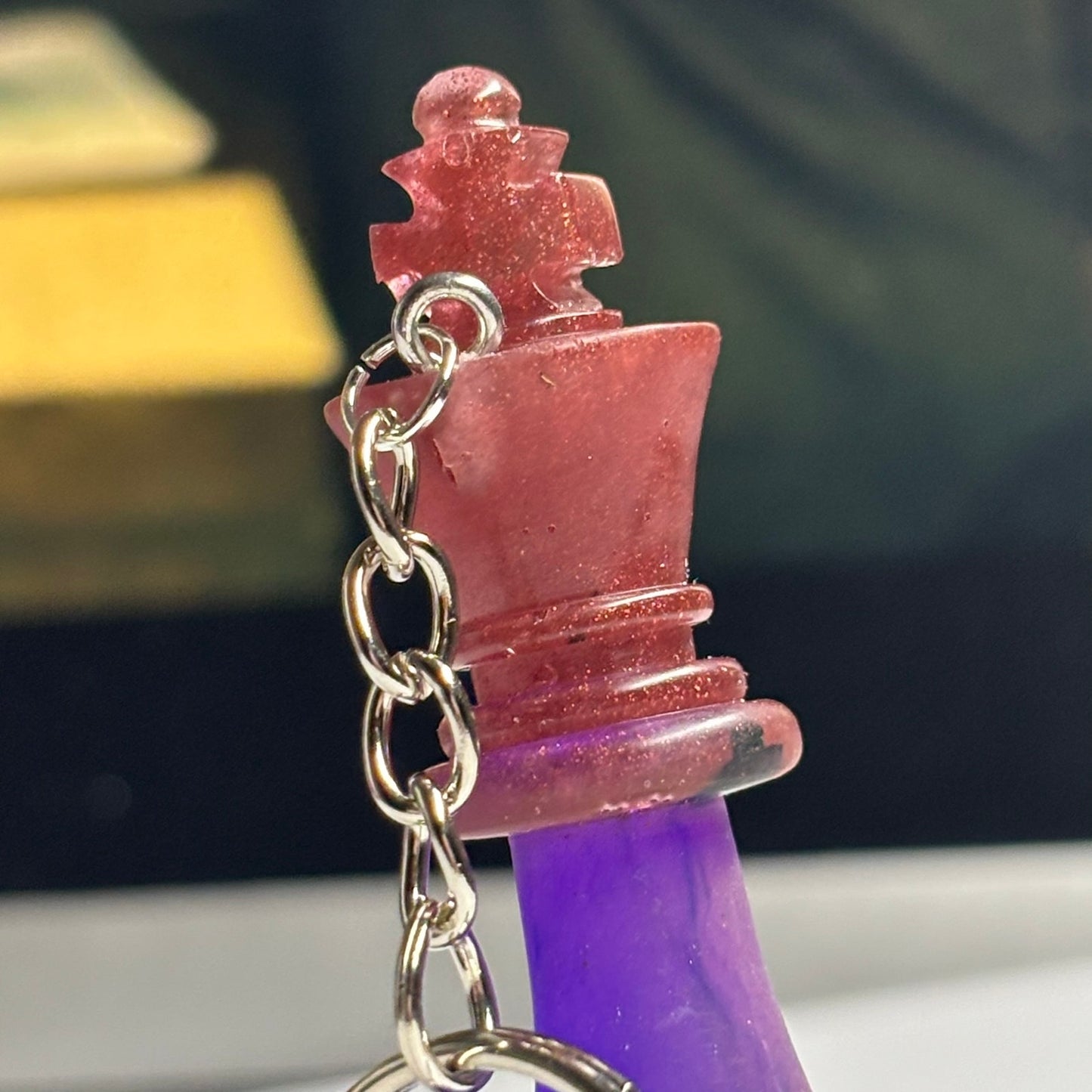 Purple/Red King - Handmade Resin Keychain