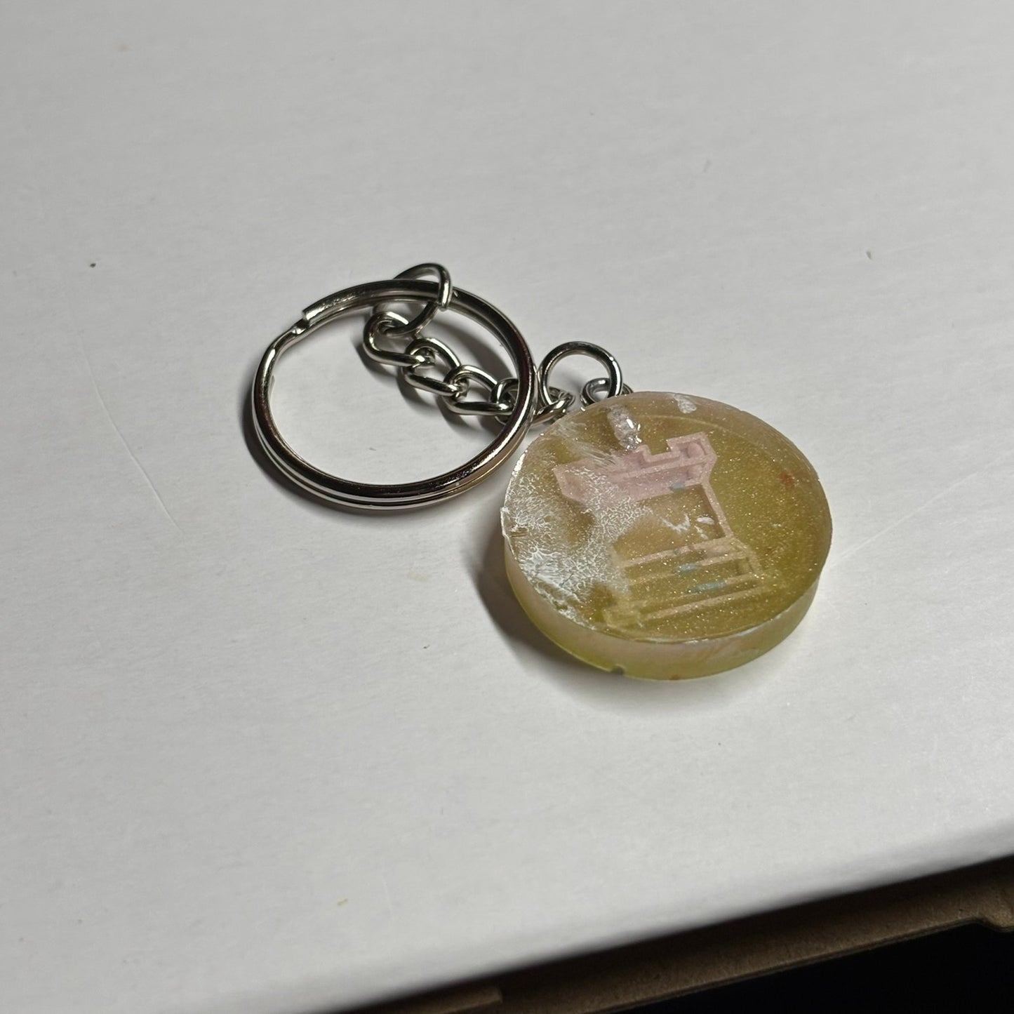 Sun Yellow Rook Handmade Resin Keychain - Flat Edition