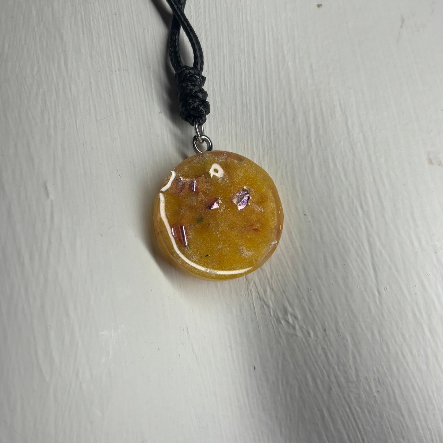 Yellow Crystal Knight - Handmade Resin Chess Necklace