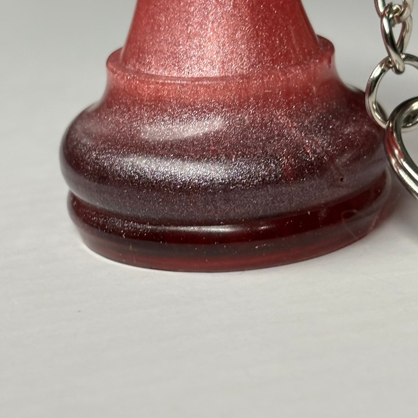 Flamed Top Rook - Handmade Resin Keychain - Large Edition