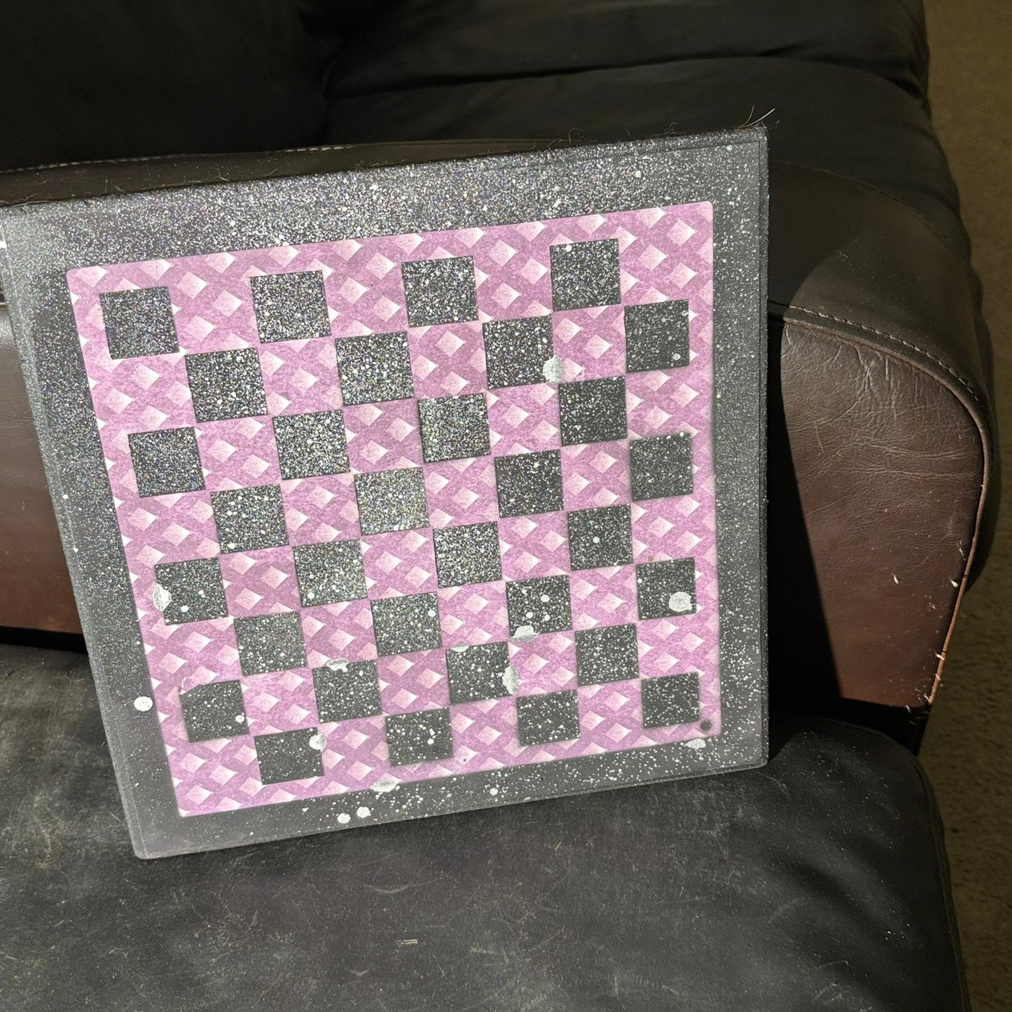 Purple & Black - Scrapbook Chess Board