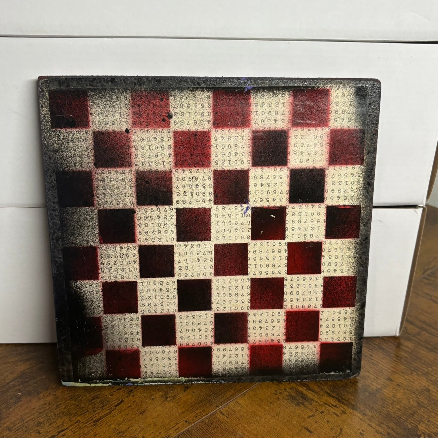 Purple Chrome Splatter - Painted Double Sided Chess Board