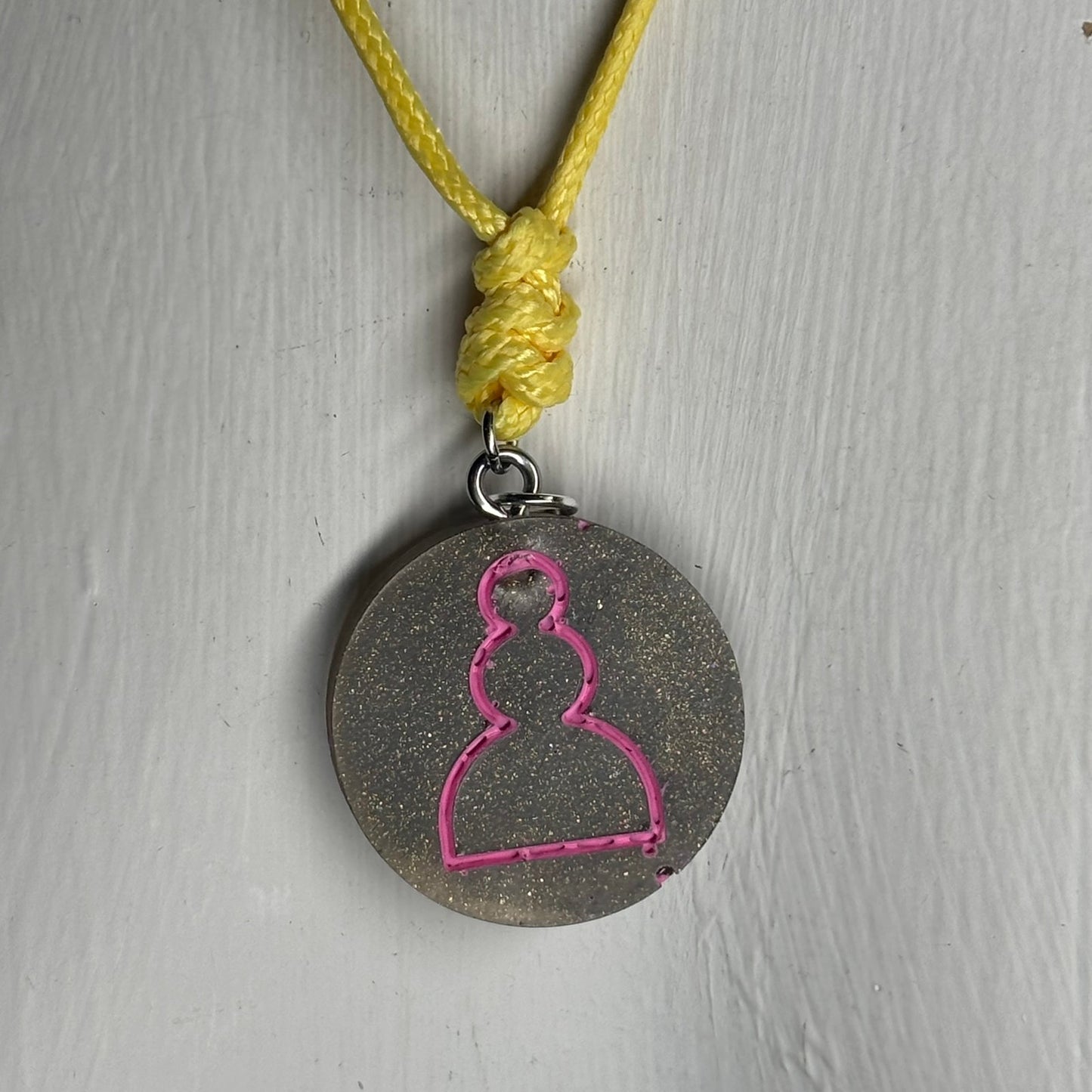 Mystic Green Pawn - Handmade Resin Chess Necklace