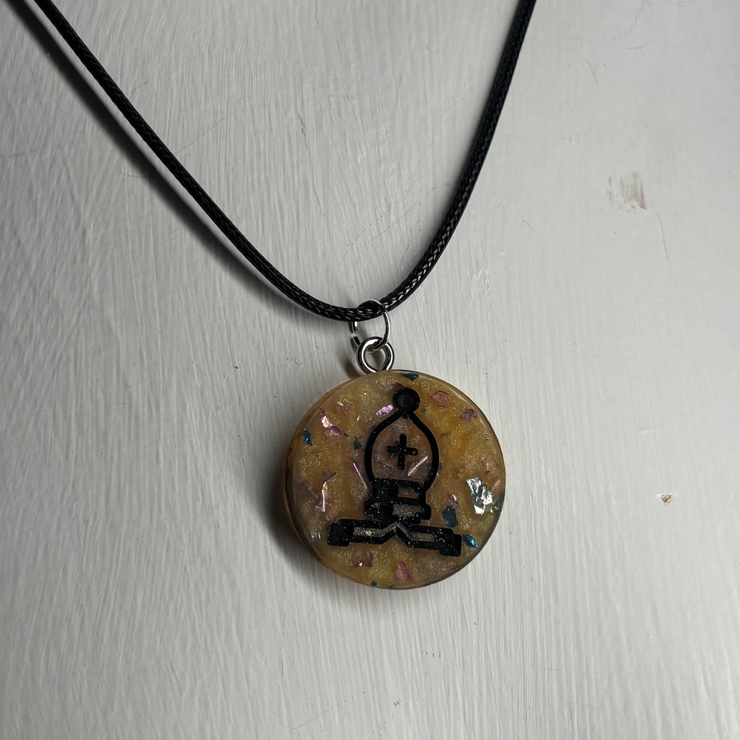 Banana Yellow Bishop - Handmade Resin Chess Necklace