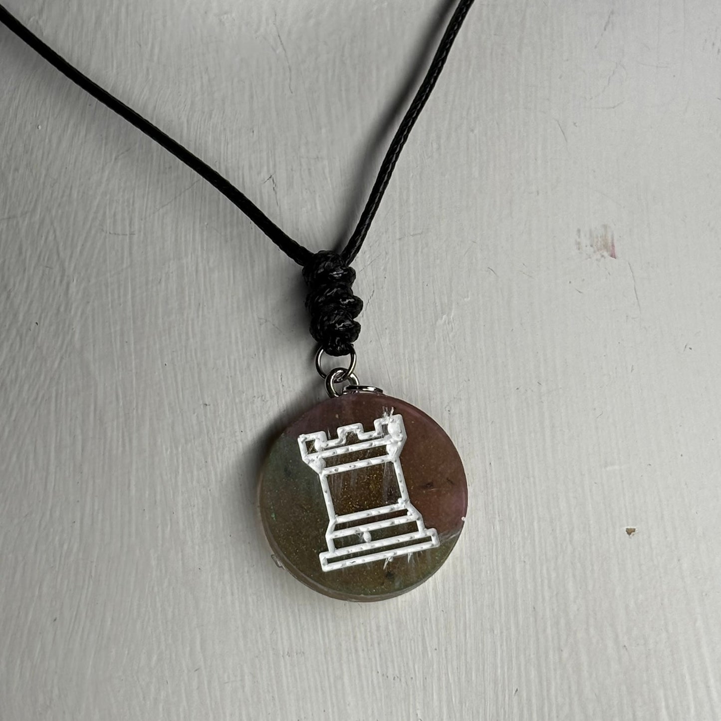 Classy Rook - Handmade Resin Chess Necklace