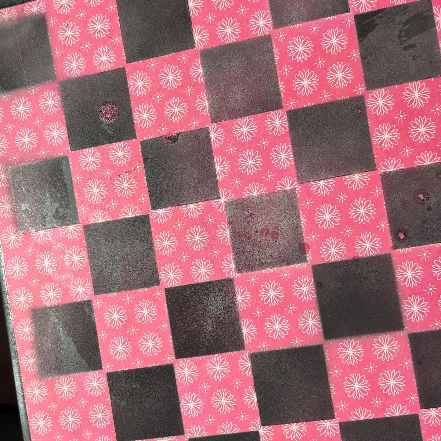 Red Pattern - Scrapbook Chess Board