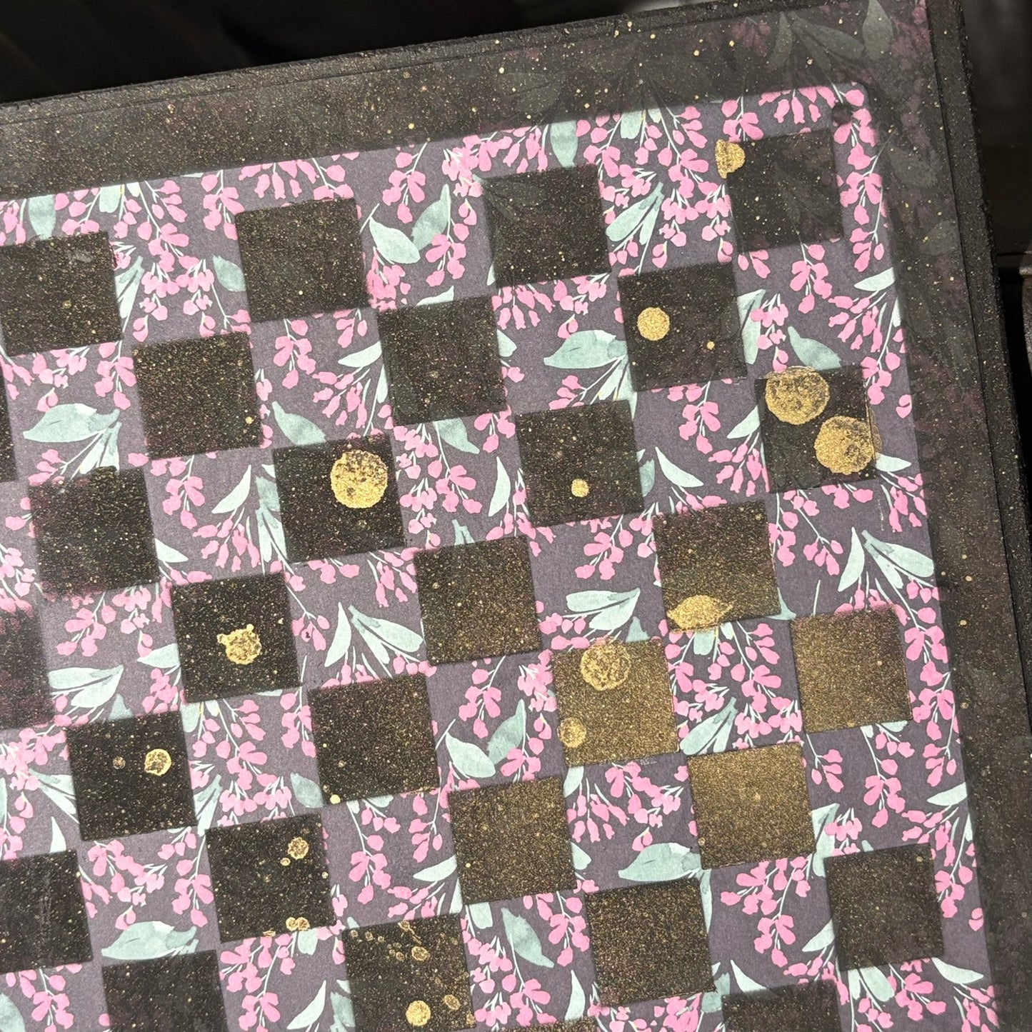 Beautiful Flowers - Scrapbook Chess Board
