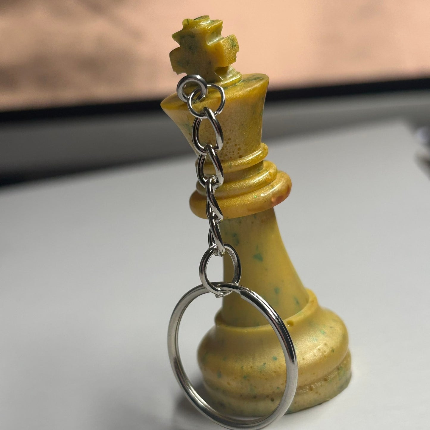 Royal Yellow/Green King - Handmade Resin Keychain