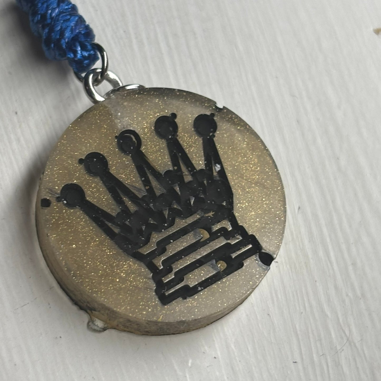 Tan Yellow Queen - Handmade Resin Chess Necklace