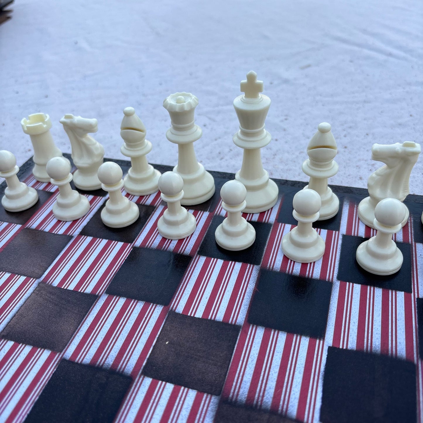 Red Stripes - Scrapbook Chess Set